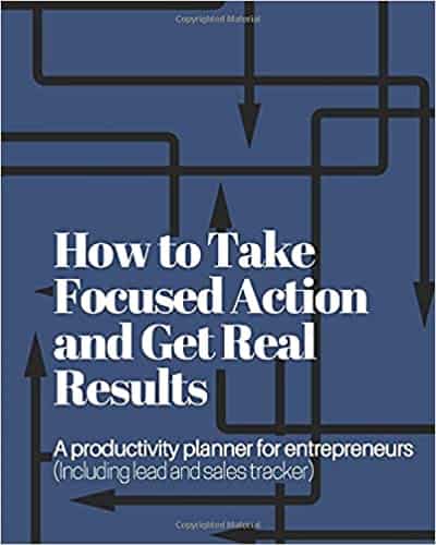 blue background with white text "how to take focused action and get real results"