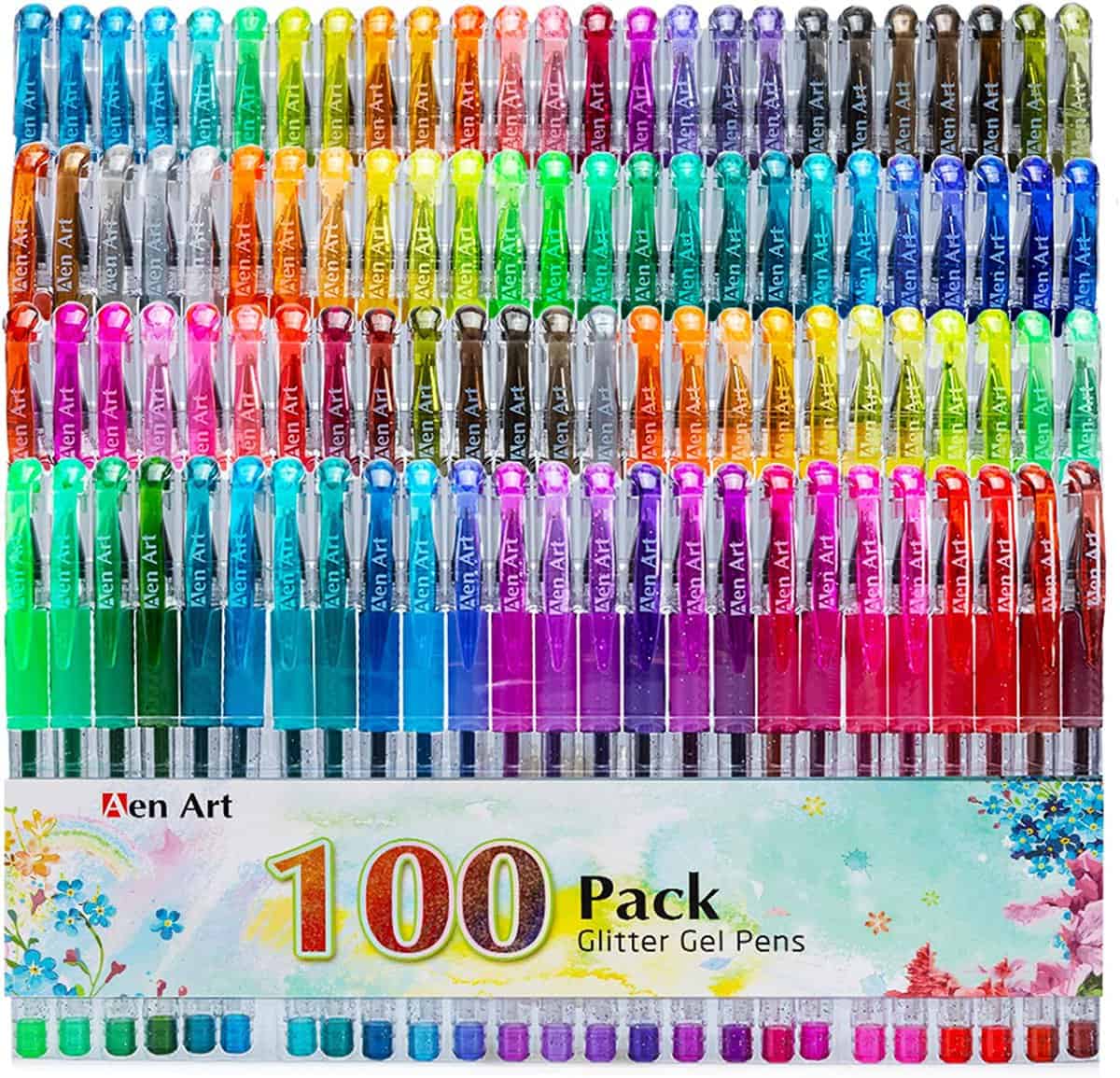 pack of 100 glitter gel pens