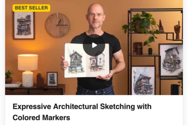 review of domestika expressive architectural sketching albert house sketcher image of video