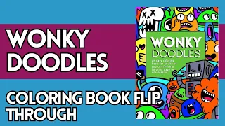 wonky doodles coloring book flip through see inside cute doodles